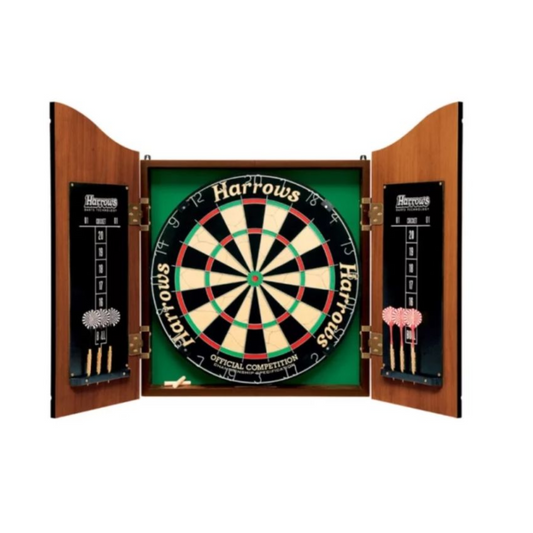 "Harrows Darts PROS CHOICE COMBO SET JE14D/EA404 – bristle dartboard with professional steel-tip darts and mounting kit