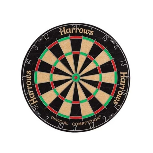 Harrows Official Competition Dart Board JE03D/JE01/EA308 with professional bristle board and steel-tip darts for tournament play