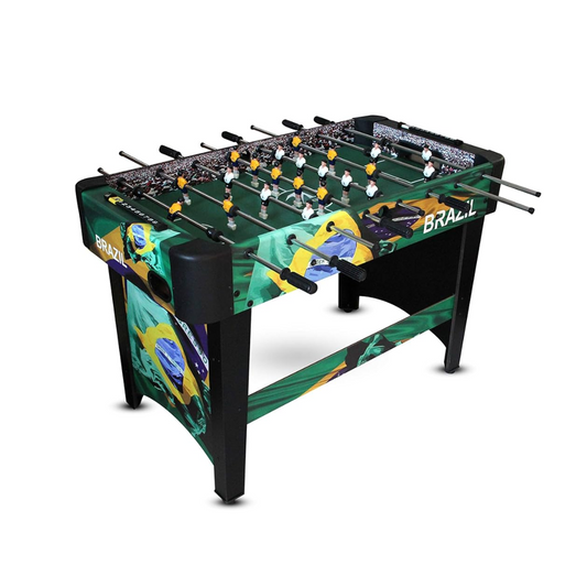 Kids soccer foosball table featuring Brazil and Germany teams
