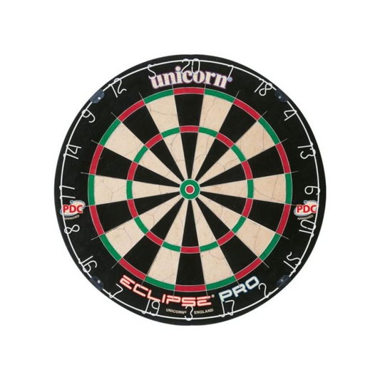 Unicorn Eclipse Pro 79403 PDC endorsed bristle dartboard with ultra-thin wiring and staple-free bullseye