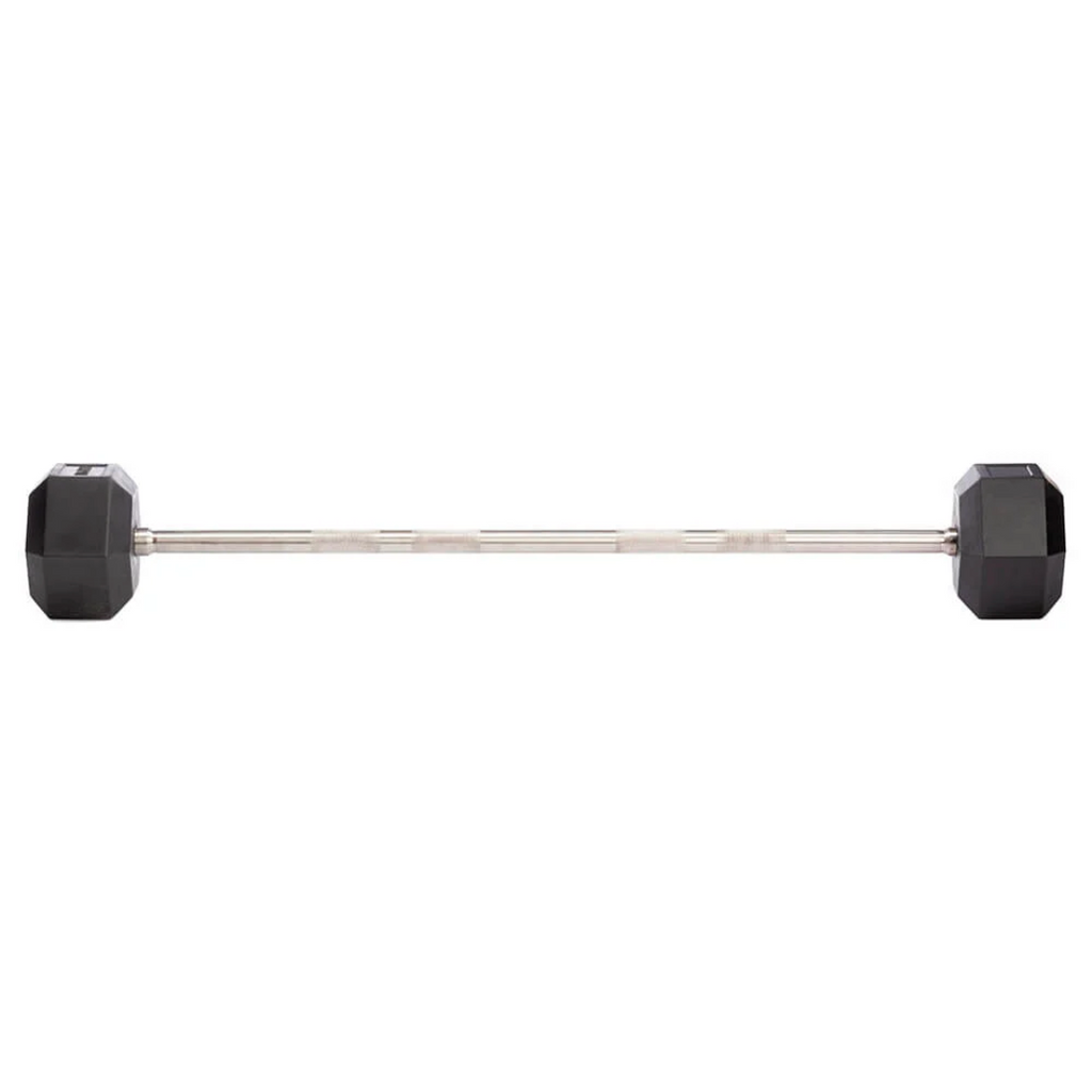 30KG Rubber Hex Straight Barbell Set 